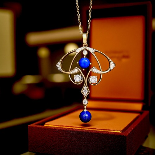 Antique gold pendant - gold, necklace