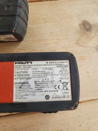 Genuine hilti b22 2ah ion - 5.2ah, li-ion