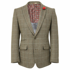 Fawn check herringbone jacket - fawn,