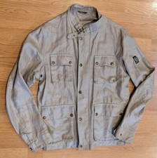 Women's Belstaff Beige Linen Military Jacket Italy - XL