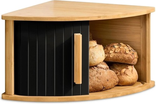 Bamboo corner bread bin - bread, with
