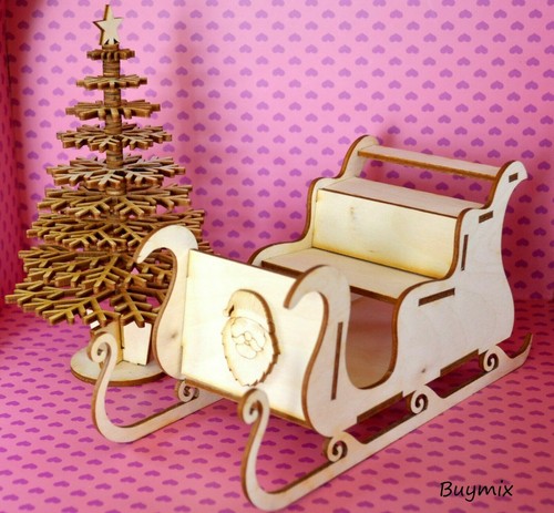 Wooden christmas tree santa - wooden,