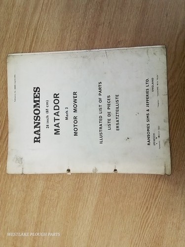 Ransomes parts list matador - ransomes,