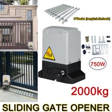2000KG Automatic Sliding Electric Gate Opener Garage Door Motor Kit Remote &Rack