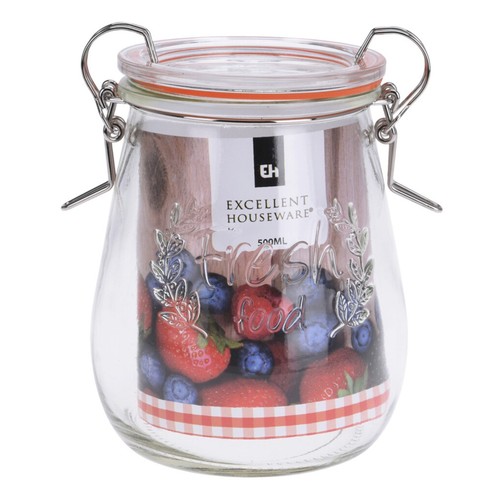 Glass jam jars - glass, clip