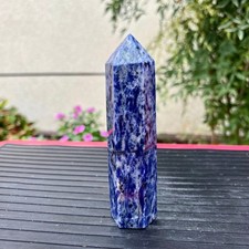 94G Natural blue striped stone crystal Obelisk quartz crystal energy column