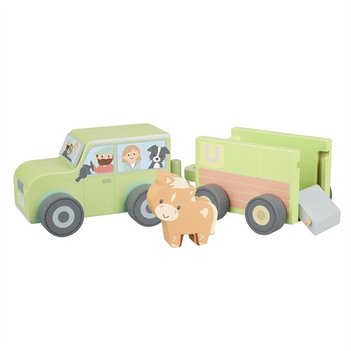 Wooden 4x4 with horse box - horse,
