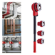 Ratchet Pipe Threader Iron Tube Pipe Threading Kit 1/2''-1-1/4'' BSPT 4Die Heads