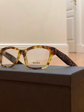 Miu Miu MU 01OV Designer Tortoise Shell Eyeglasses – Crystal Embellished Arms