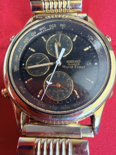 Vtg seiko world timer - world, alarm