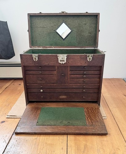 Vintage oak tool box - oak,