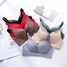 Womens Extreme Push Up Padded Bra Lace Support Plunge Non-wired Bras ABC UK Size
