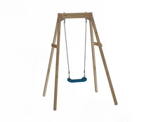 Kids Wooden Swing Set - Single (Blue)