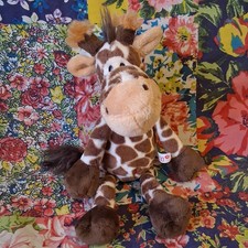 NICI 11" GIRAFFE SOFT TOY PLUSH DARK BROWN GERMAN SAFARI ANIMAL WILDLIFE