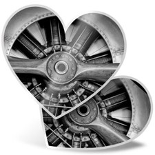 2 x Heart Stickers 15 cm - BW