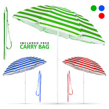Beach Tilting Parasol Umbrella 1.8m Patio Garden Outdoor UV Protection Sun Shade