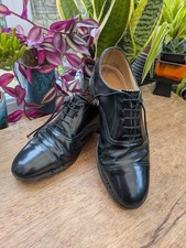 Loake Black Leather lace up 5 eyelet Hand Made Mens Shoes Size UK 6