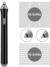 Electric Eraser, 92 Eraser Refills, 2 Sizes, 2.5/5Mm, Battery Operated, Precisio