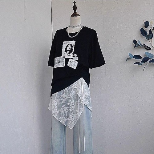 Layered design lace skirt - up,