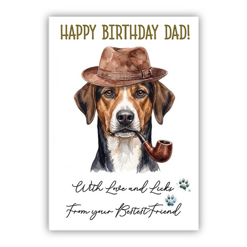 English foxhound birthday card - foxhound,