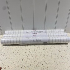 Laura Ashley Henley Stripe Dove Grey Wallpaper for Kids 3 Rolls, 10m Each