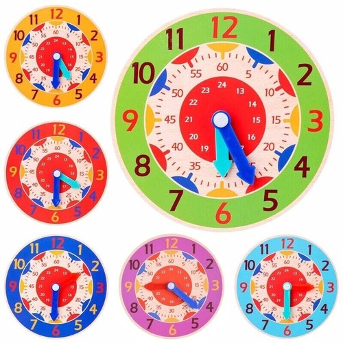Wooden time teaching clock toy - teaching,