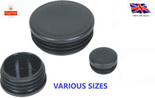 Round Plastic Black Blanking End Cap Caps Tube  Inserts Plug