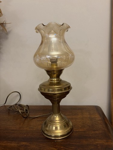 Vintage brass hurricane table - vintage,