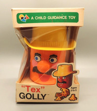 Very Rare Vintage Gollies "TEX" Golly Western Cowboy Toy NEW w Box Child Guidanc