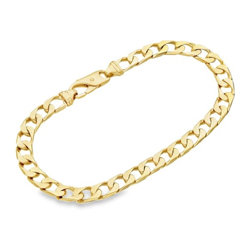 9ct yellow gold square curb - square,