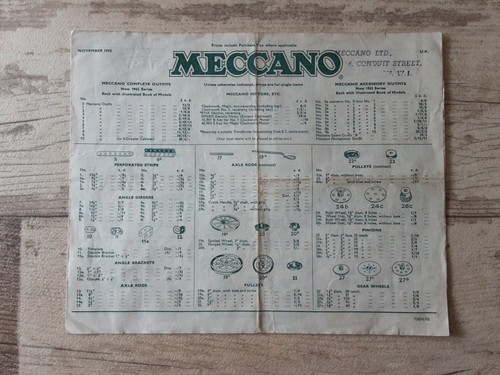 Meccano 1962 spare parts - meccano,