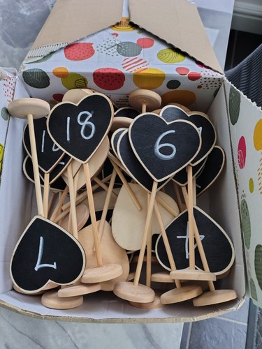 Chalkboard heart table number - chalkboard,