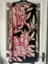 Debenhams Collection Women's Red , Beige, Black Floral Dress Size 18