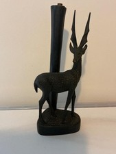VINTAGE CARVED BLACK DEER /