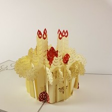 STRAWBERRY CAKE pop-up greeting card (beautiful & unique gift/decor/art)