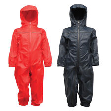 Kids Toddlers Heavy-Duty Waterproof All-in-One Splash Rain Suit Full Length Zip