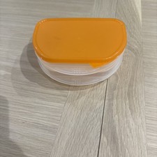 Tupperware Fridge Stackable 3 Piece Deli Keeper Meat/Cheese Set Orange