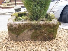 ANTIQUE 18TH CENTURY WEATHERED  STONE WATER TROUGH