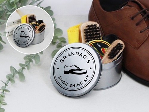Dad shoe shine kit tin - kit, in
