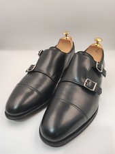 John Lobb William Double Monk Strap Black Leather Men's Shoes size 10 US