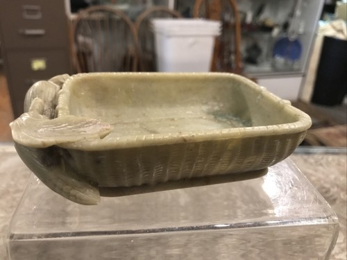 Vintage asian soap stone dish - vintage,