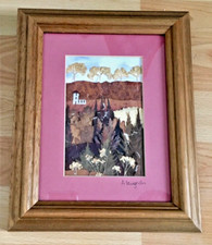  Vintage Annabel Langrish Signed Original Leaf-Collage Artist Irish early work 