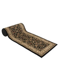 25' Stair Runner Rug Westerly Marash Luxury Collection Stair Carpet in Black