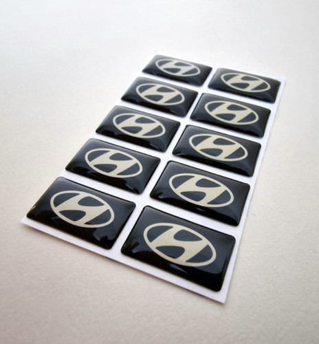 10x hyundai domed bage logo - 3d,