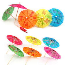 24 Mixed Paper Cocktail Umbrellas Parasols for Party Tropical Drinks Accessories