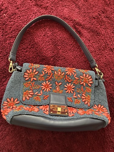 Beaded shoulder bag - beaded,
