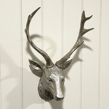 Silver Stag Deer Head Wall