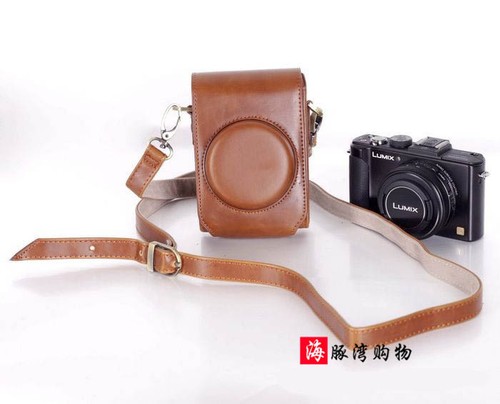 Brown leather camera - leather, bag