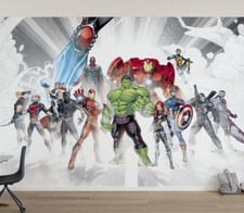 Boys bedroom Marvel characters PHOTO WALLPAPER Hulk Black Panther Avenger comics