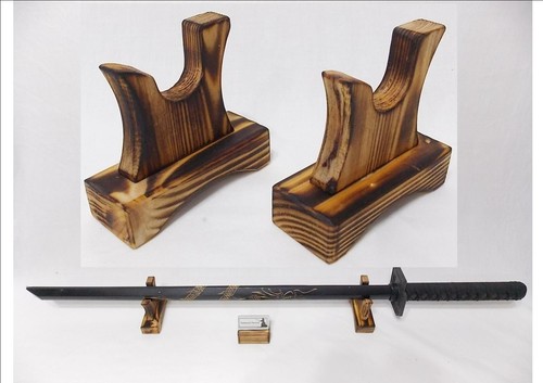 Handcrafted wooden sword stand - sword,